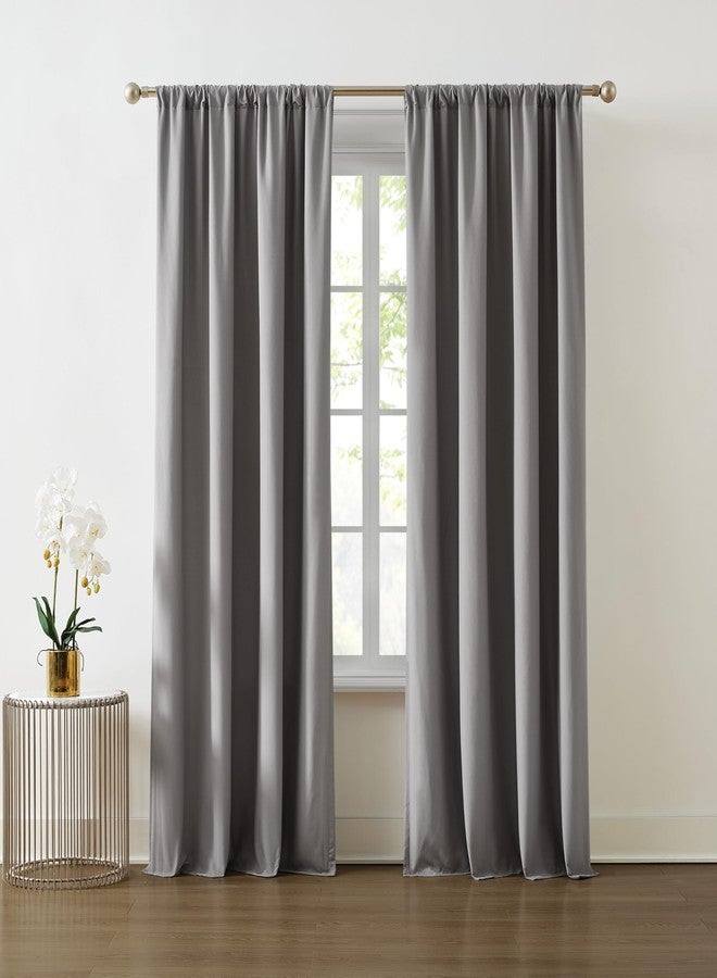 TRULY SOFT Everyday Grey 50x96 Window Curtain Panel Pair, Solid Color Themed, Oeko-TEX Certified - Image 1